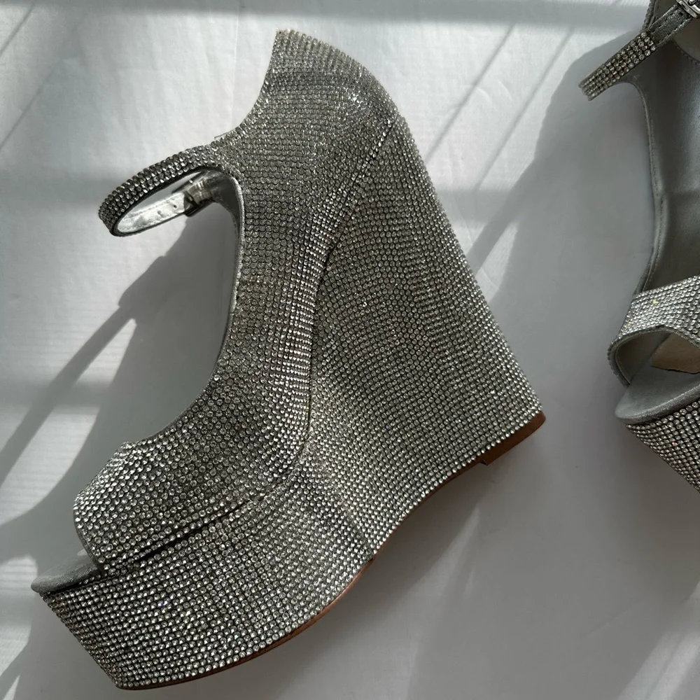 STEVE MADDEN/ macie rhinestone wedge heel - Picture 6 of 15
